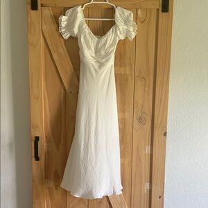 Petal & Pup White Maxi Dress with Puff Sleeves